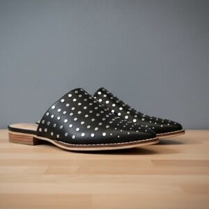 Size 8 ARIDER Girl Black Studded Slip On Flats‎